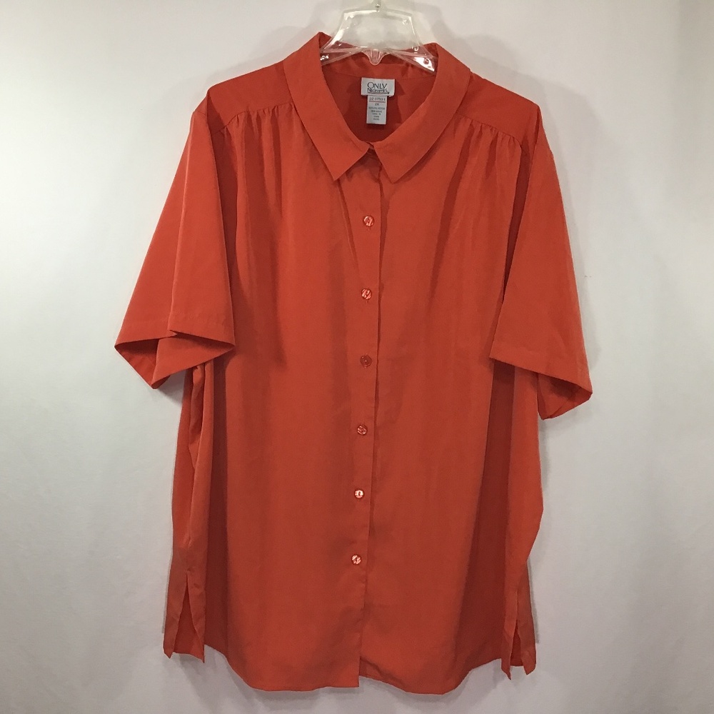 Only Necessities Button Down Orange Blouse